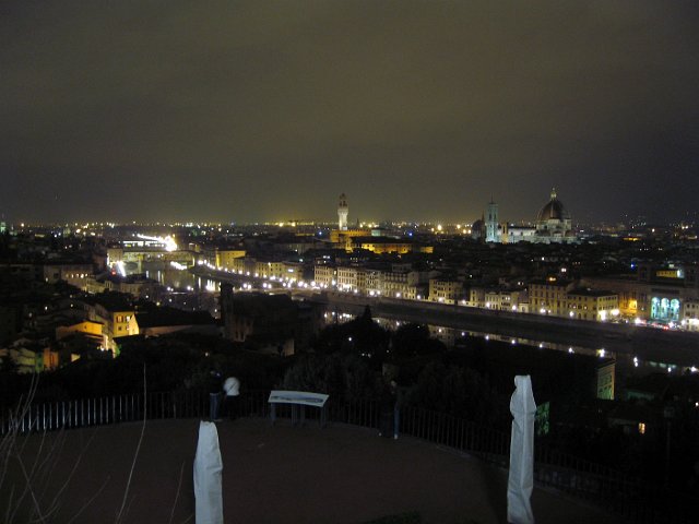 Piazzale Michelangelo-02.JPG - The terrace offers spectacular views of Florence and the Arno River. It is particularly breathtaking and romantic at night.